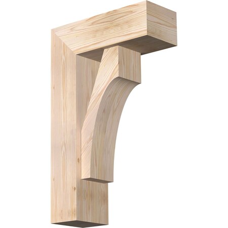 Ekena Millwork Westlake Block Smooth Bracket w/ Offset Brace, Douglas Fir, 7 1/2"W x 20"D x 32"H BKT0806X20X32WTL05SDF